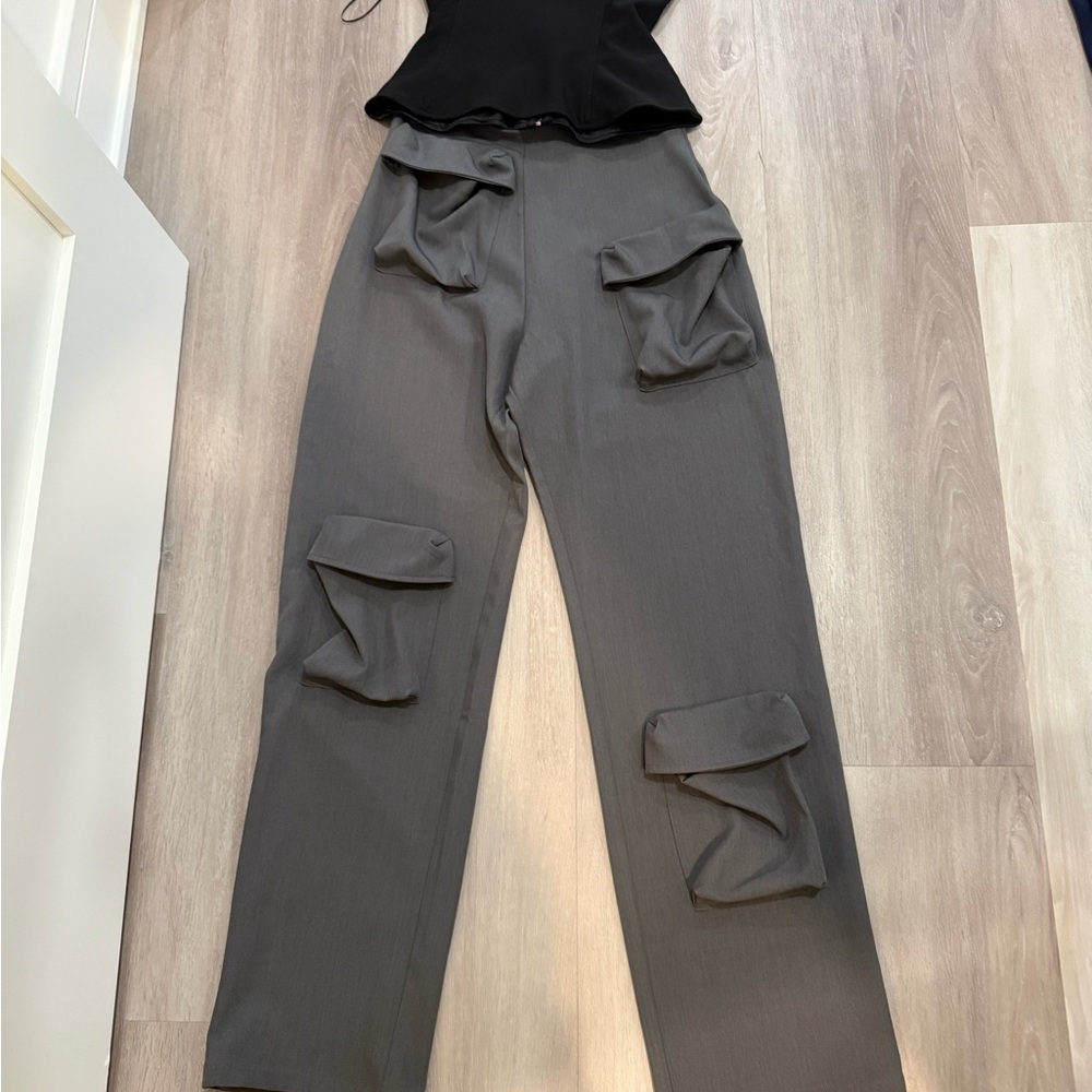 Women's Dark Gray Utility Cargo Pants